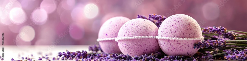bath bombs with the smell of lavender flowers. Selective focus bath bombs with the smell of lavender flowers. Selective focus