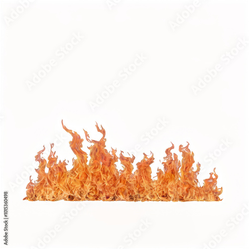 Bright orange flames rising from the ground creating a warm and intense fire ...
