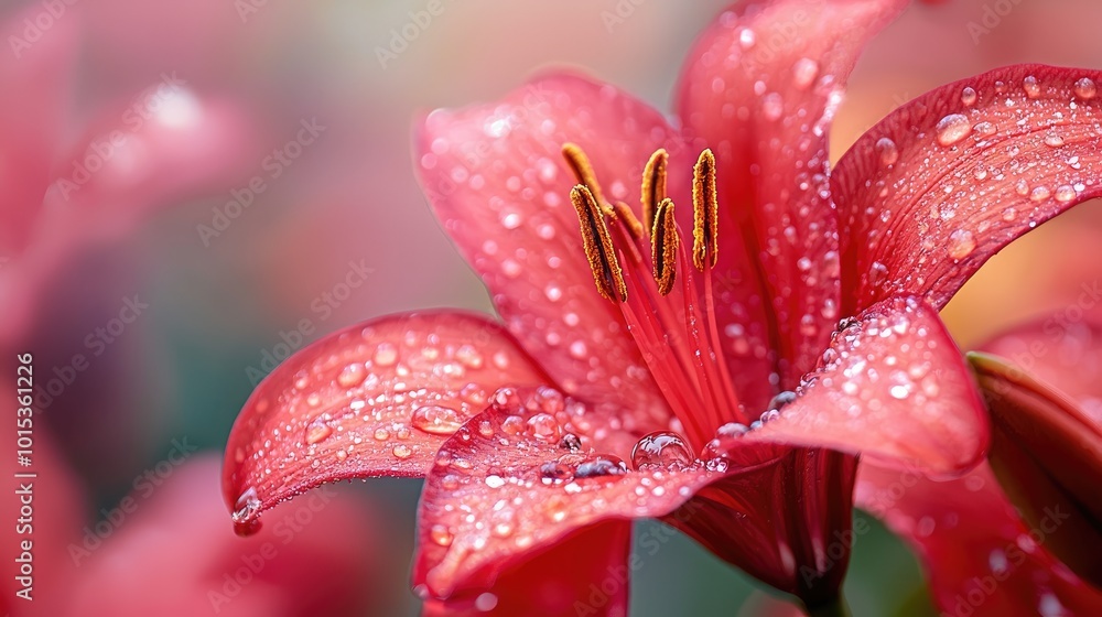 Fototapeta premium close-up of lily flowers macro. Selective focus
