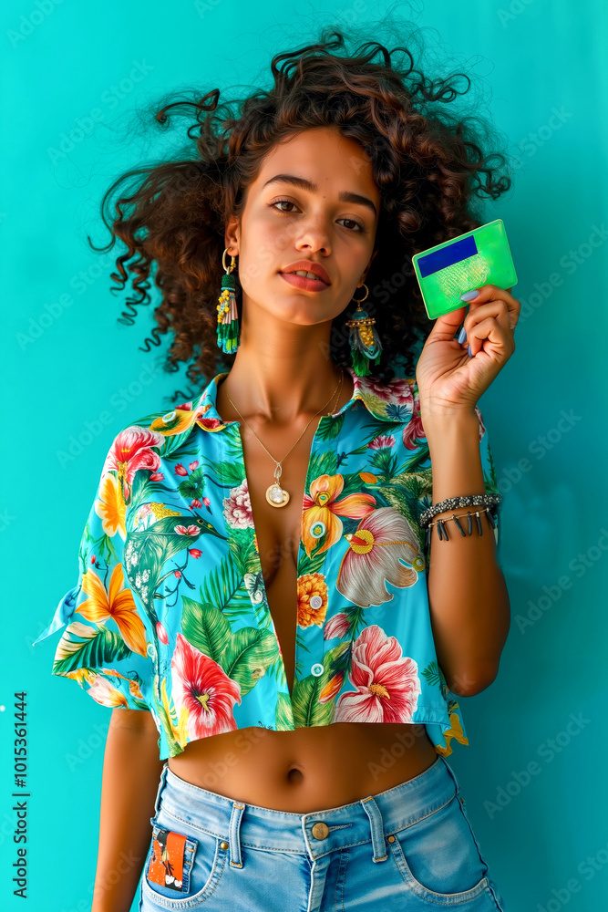 A woman holding a credit card in her hand A woman holding a credit card in her hand