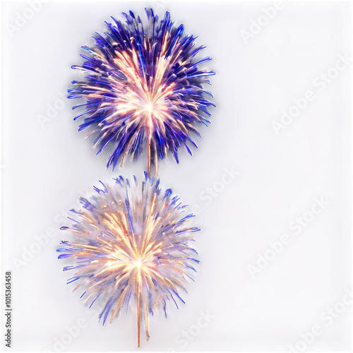 Colorful fireworks display lighting up the night sky during a festive celebra...