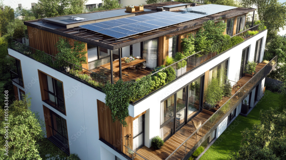 Eco-friendly apartment with solar panels Eco-friendly apartment with solar panels