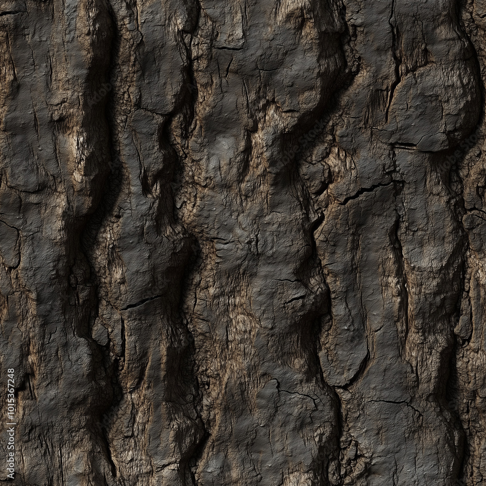 Seamless pattern of rough, textured tree bark featuring rugged grooves, cracks, and natural details Seamless pattern of rough, textured tree bark featuring rugged grooves, cracks, and natural details