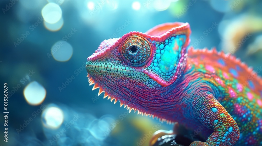 Vibrant colorful vivid chameleon composition background Vibrant colorful vivid chameleon composition background