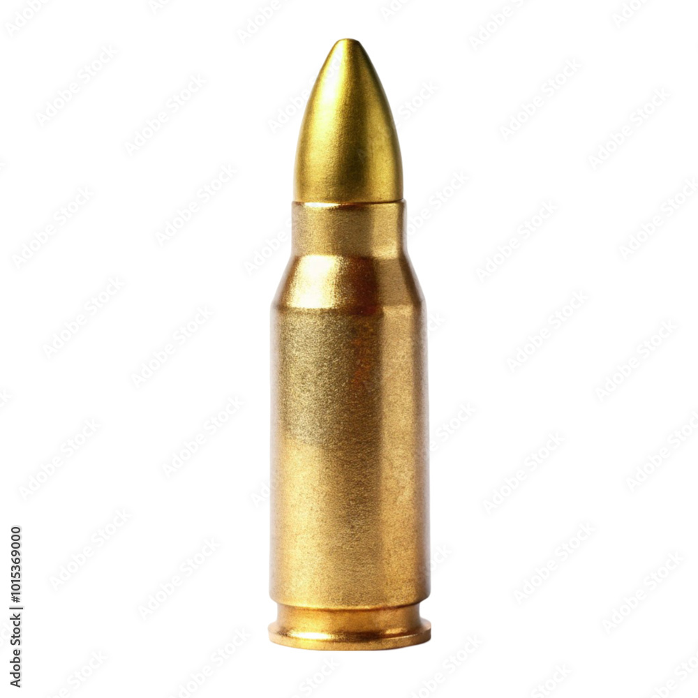 A gold bullet with a purple tip on transparent background A gold bullet with a purple tip on transparent background