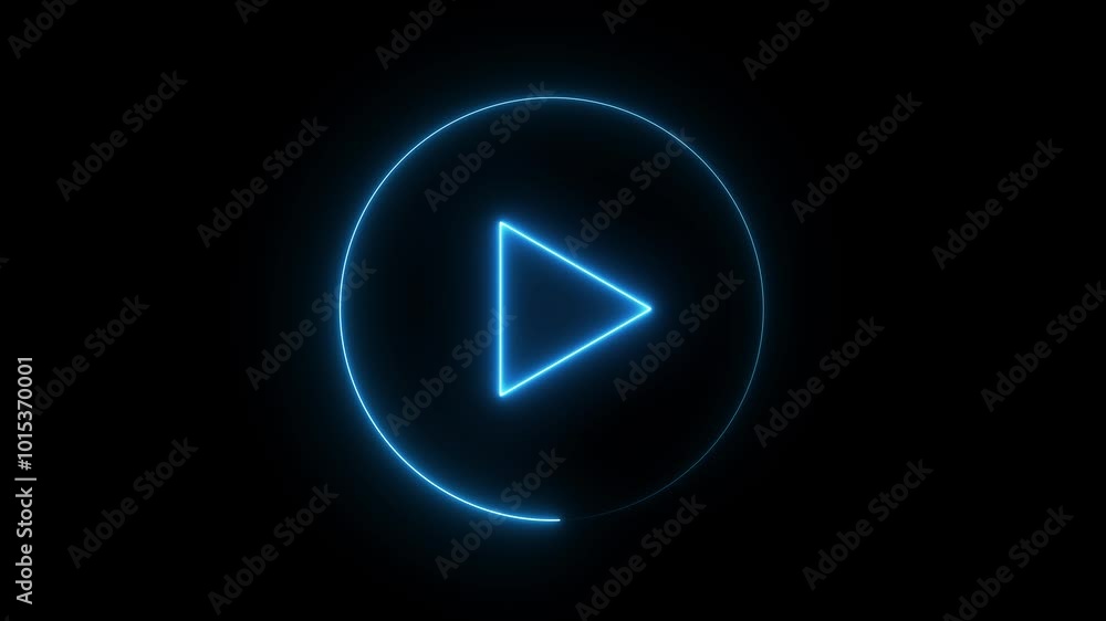 Animation of glowing neon sign Video, audio neon plays button icon animation. glowing play button animation. technology and computer concept, Press to play. Start button sign video Animation of glowing neon sign Video, audio neon plays button icon animation. glowing play button animation. technology and computer concept, Press to play. Start button sign video