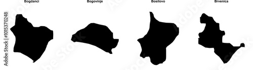 Bogdanci, Bogovinje, Bosilovo, Brvenica outline maps