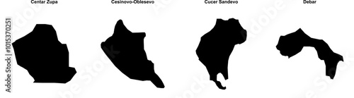 Centar Zupa, Cesinovo-Oblesevo, Cucer Sandevo, Debar outline maps