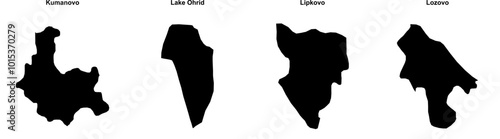 Kumanovo, Lake Ohrid, Lipkovo, Lozovo outline maps