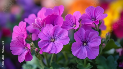 Pelargonium capitatum, a species within the Geraniaceae family, blooms with vibrant purple flowers in October.