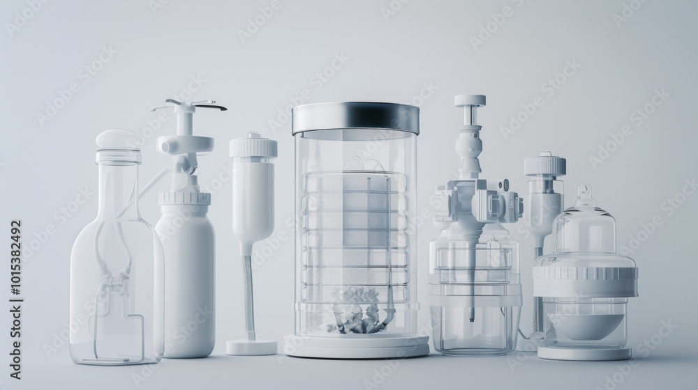 Naklejka premium Surgical suction canister for collecting fluids and debris