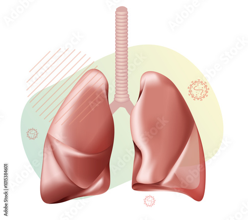 Covid-19 Impact on Human Lungs - PULMONARY EDEMA - Illustration