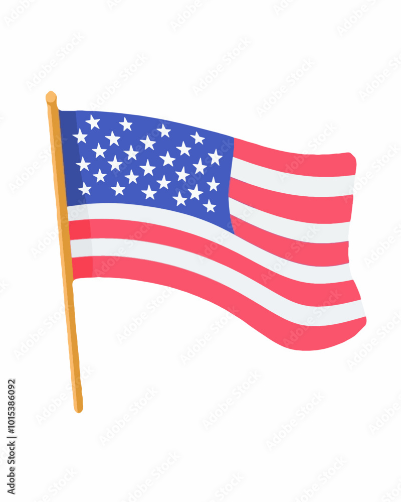 Fototapeta premium The american flag. Patriotic vector isolated on a white background. 