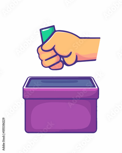 Vote now ballot box. Voting vector isolated on a white background. 