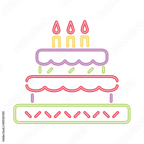 neon party birthday cake festive