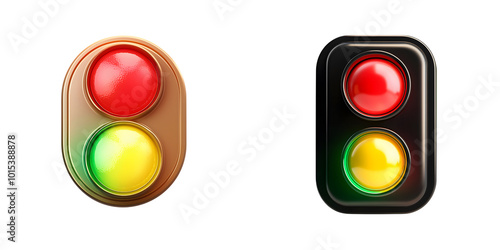 Free Download Traffic Light - Red and Yellow Lights. Illustration.on transparent, white background, isolate PNG - GFXLoad