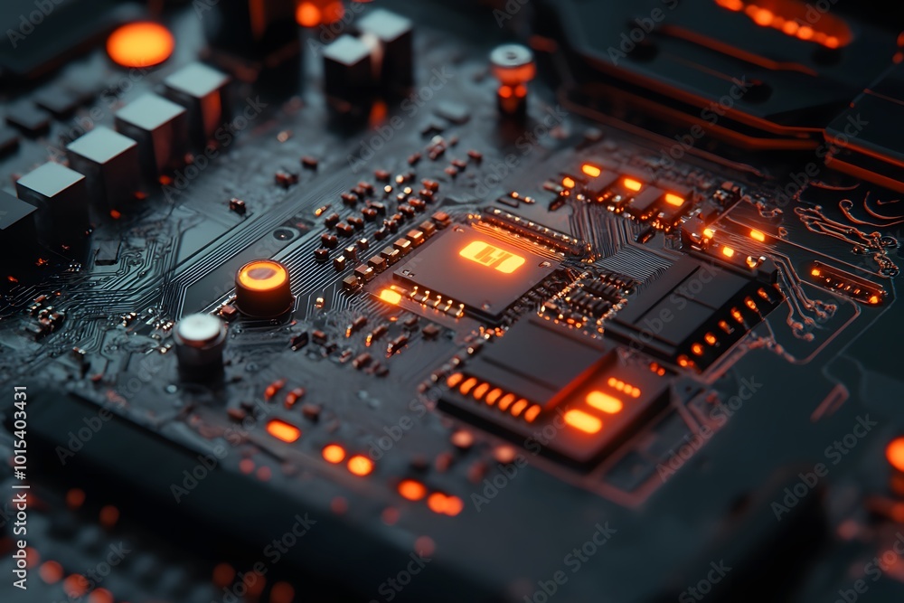 A close up of a complex quantum computer processor A close up of a complex quantum computer processor