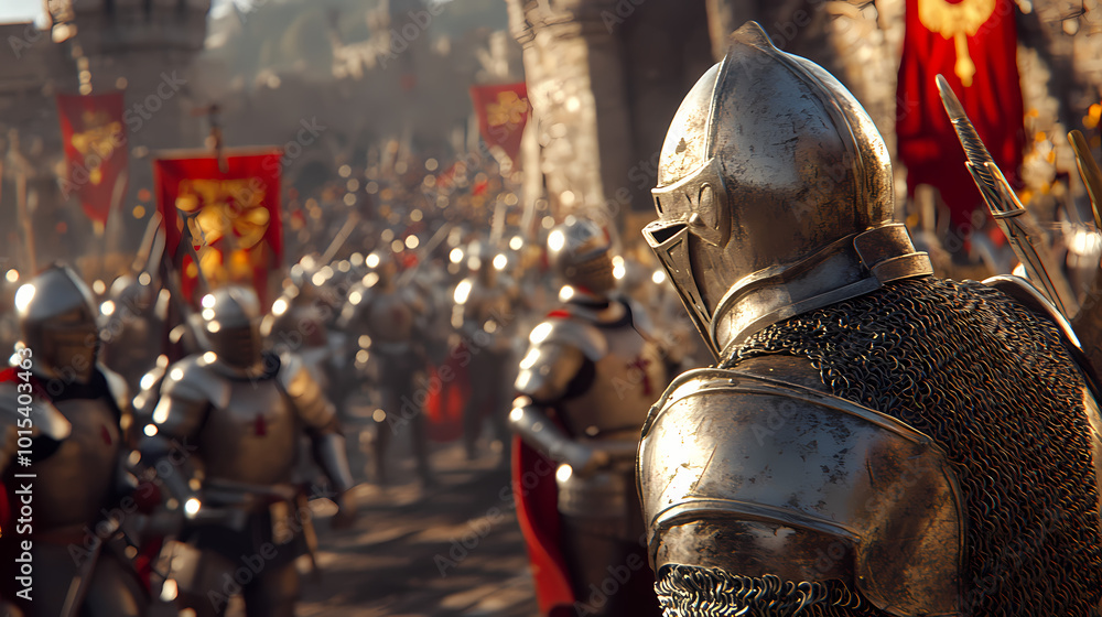 Fototapeta premium medieval knight in armor