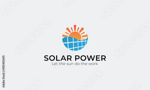Solar Power Logo Design.  Vector Logo for Solar Company