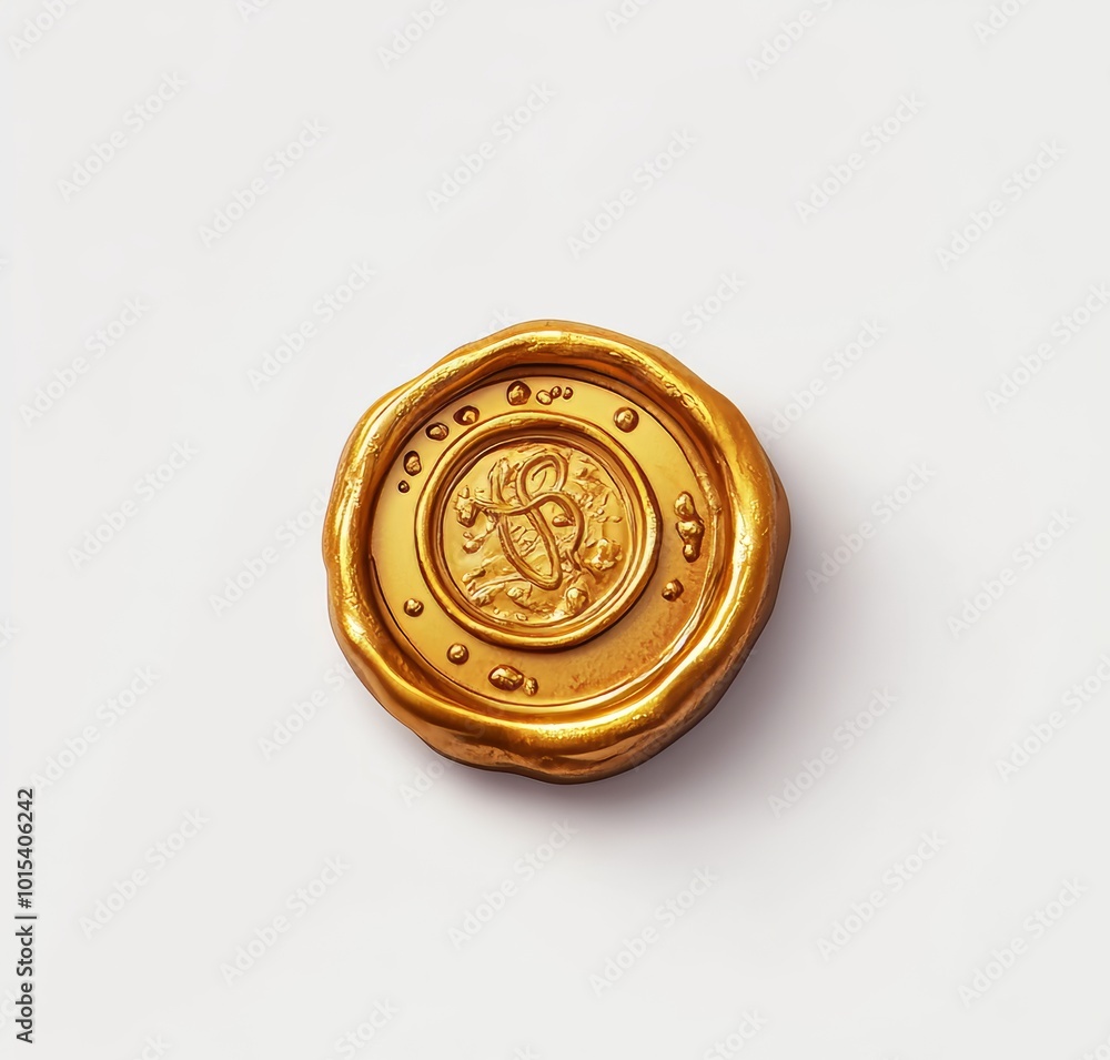 White background with white wax seal isolated on it. 3D illustration White background with white wax seal isolated on it. 3D illustration