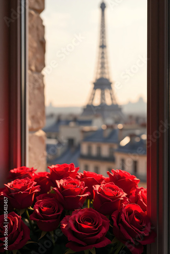 rose and eiffel tower