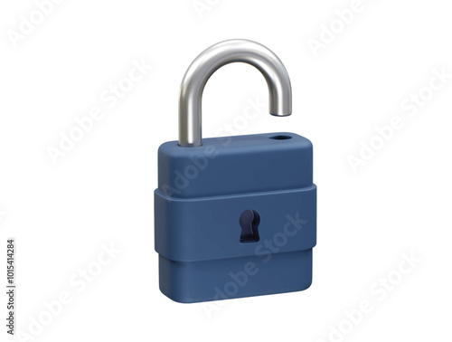 Locked padlock icon. Lock icon illustration 3d render
