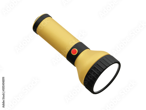 Flashlight icon 3d render. Torch light icon
