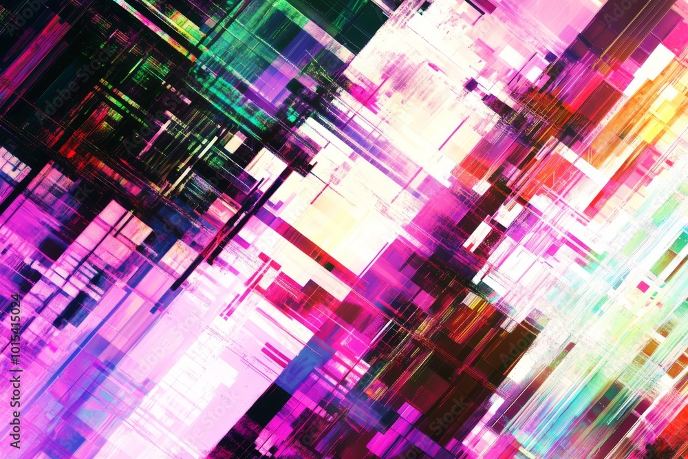 Background gradient. Screen damage with pink and blue glitch artifacts. Background gradient. Screen damage with pink and blue glitch artifacts.