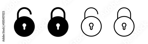 Lock icon set. locked and unlocked icon , privacy, secure, private, security icons - padlock icon button - Keyhole icon, Door key hole button