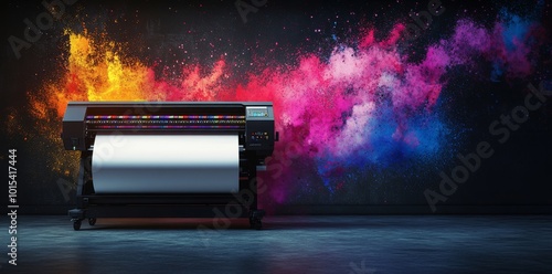A large format printer with AI generating capability for the office