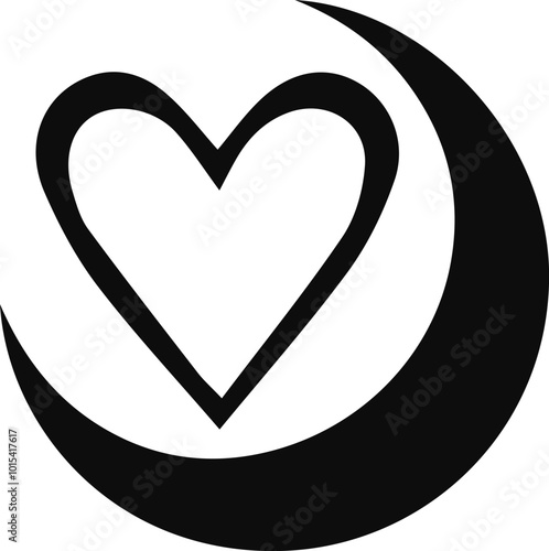 Heart love silhouette icon vector illustration graphic design on a white background 