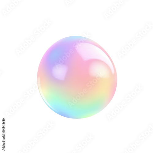 Translucent 3D Blob Floating in Mid-Air with Pastel Rainbow Reflection