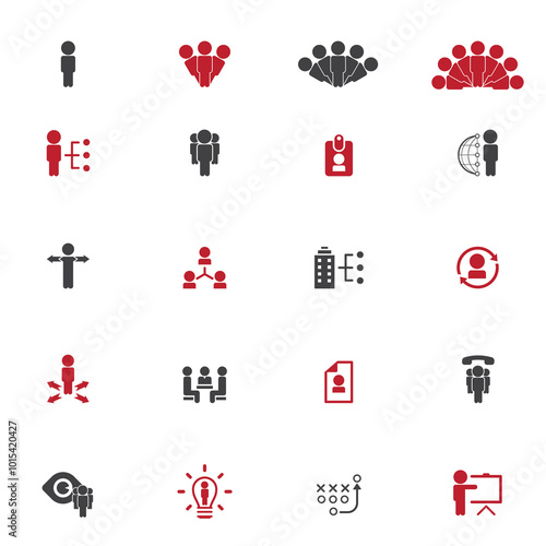 Universal business management and human resources icon set. Universal icons for web and mobile. Vector.