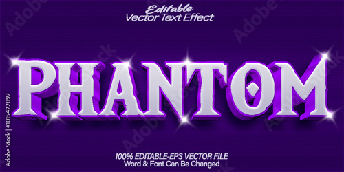 Phantom  Vector Text Effect Editable Alphabet Purple Ghost Spooky Horror