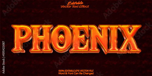 Phoenix Vector Text Effect Editable Alphabet Fire Mythology Legend