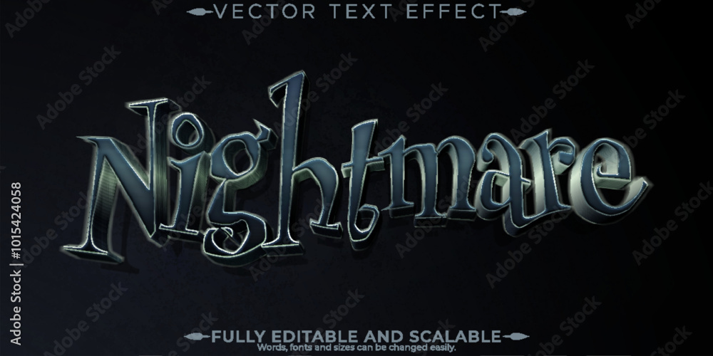 Fototapeta premium Halloween monster text effect, editable horror and scary text style