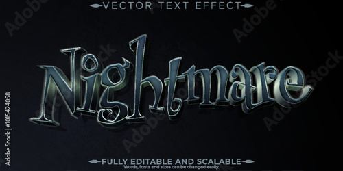 Halloween monster text effect, editable horror and scary text style