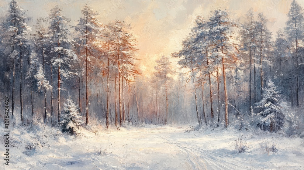 winter forest in the snow winter forest in the snow