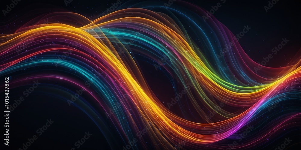 The bright and dynamic colored waves of the neon rainbow are energetic and wavy, creating an abstract The bright and dynamic colored waves of the neon rainbow are energetic and wavy, creating an abstract