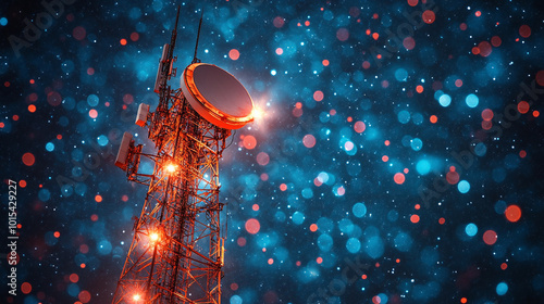 towering radio antenna stands against a clear sky, symbolizing global connectivity, communication networks, and the power of technology to bridge distances and enable the flow of information