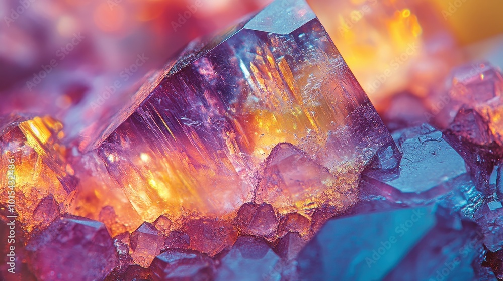 Vibrant anthranone crystals exhibit complex structures and hues on a lab table, poised for scientific examination. Vibrant anthranone crystals exhibit complex structures and hues on a lab table, poised for scientific examination.
