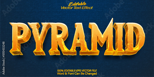 Pyramid Vector Text Effect Editable Alphabet Egypt Desert Pharaoh Camel Sahara