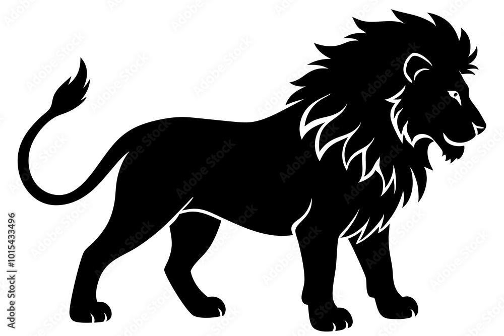 Obraz premium lion silhouette vector illustration