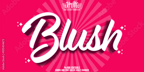 Blush editable text effect, customizable pink and pastel 3d font style