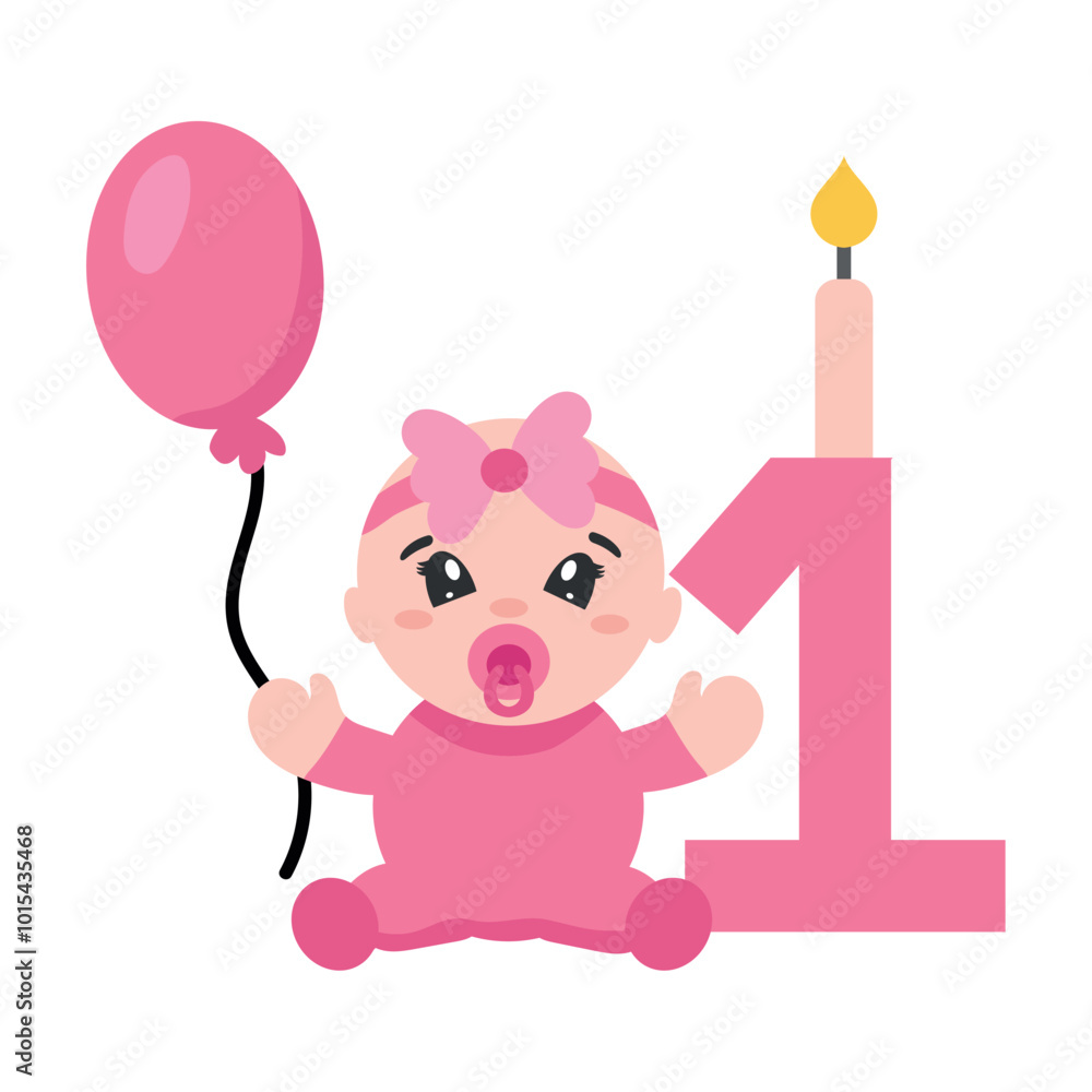 baby girl celebrating her first birthday baby girl celebrating her first birthday