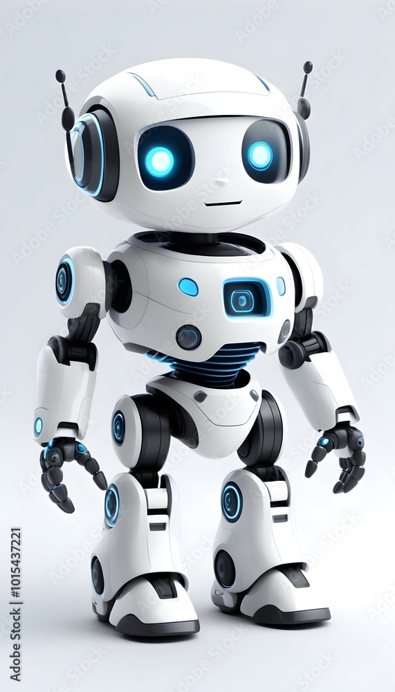 Obraz premium delightful 3d rendered robot showcasing warm emotions
