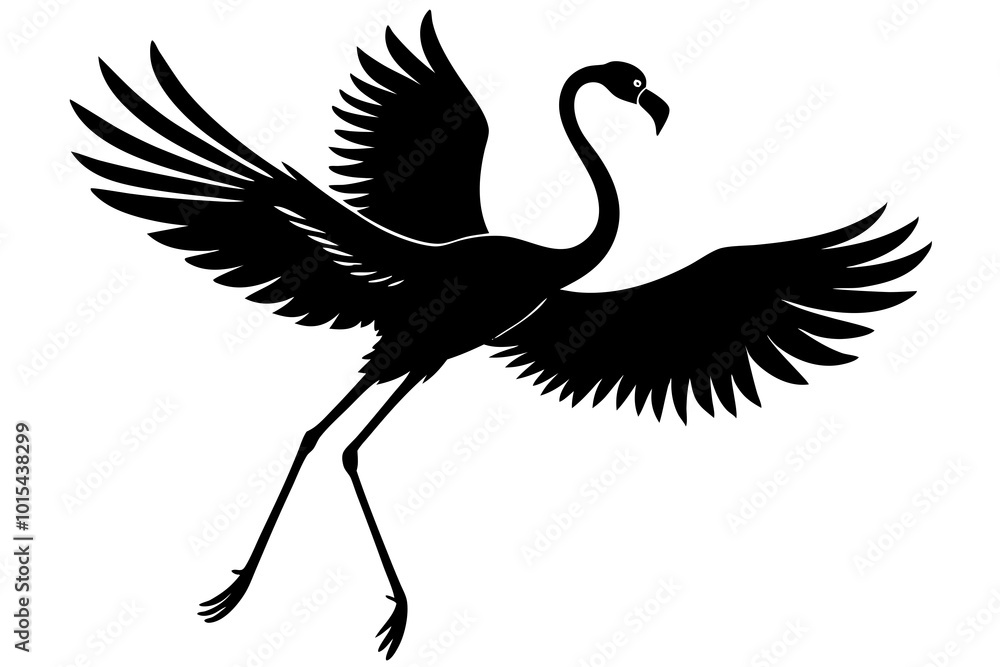 Fototapeta premium Cute Flamingo silhouette minimalistic vector art illustration