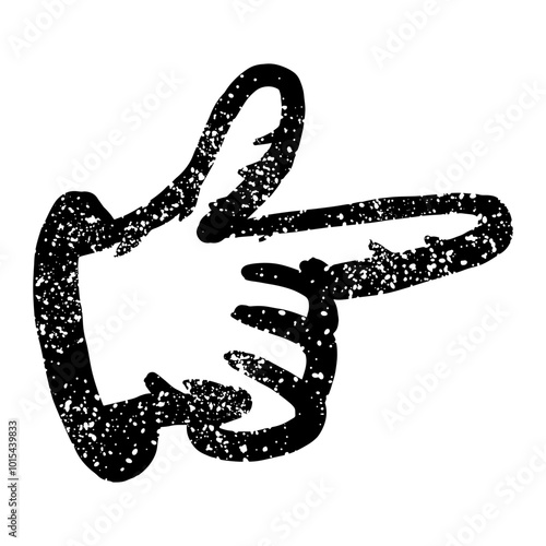 Human hand with pointing finger in grunge style