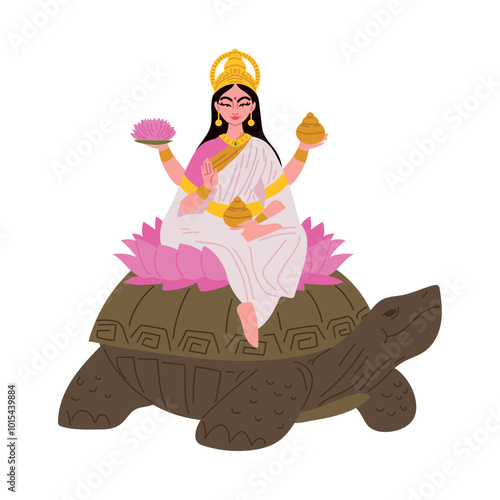 yamuna goddess of river on turtle photo