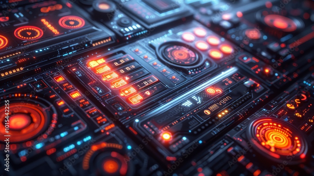 Obraz premium Colorful Futuristic Interface Dashboard